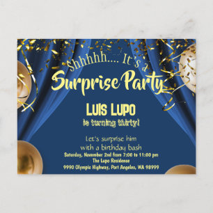 Carte Postale Adulte surprise Anniversaire Invitation PostCard B