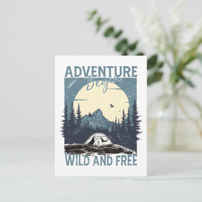 Carte Postale Adventure Begin - Wild and Free (Debout devant)