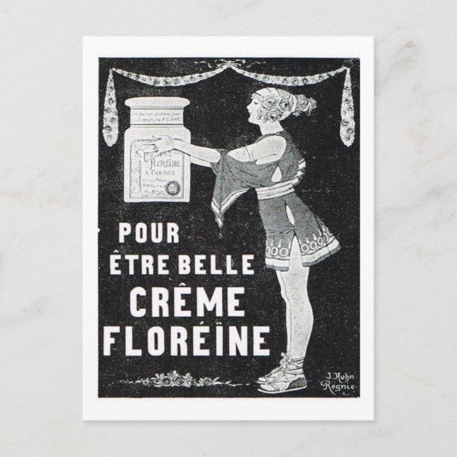 Carte Postale Advertisement, crème floreine (Devant)