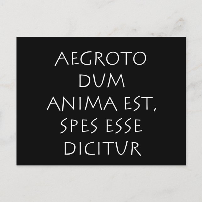 Carte Postale Aegroto dum anima est spes esse dicitur (Devant)