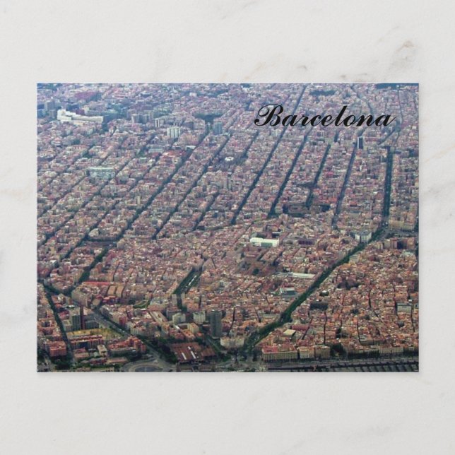 Carte Postale Aerial de Barcelone (Devant)