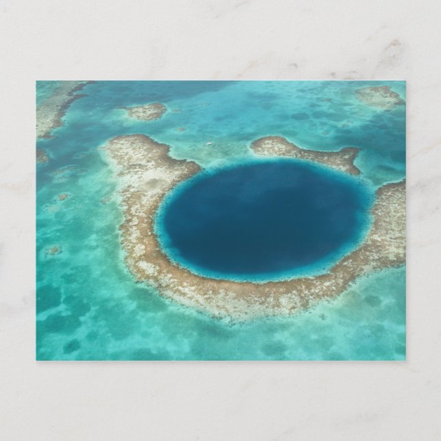 Carte Postale Aerial view of Blue Hole, sailboat anchored (Devant)