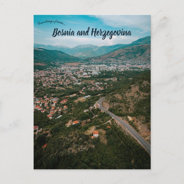 Carte Postale Aerial View of Mostar Bosnia and Herzegovina  (Devant)