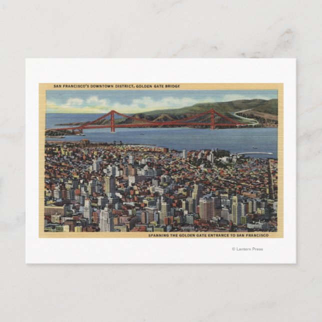 Carte Postale Aérien du centre-ville entier (Devant)