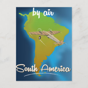 Carte Postale Aérien vers l'Amérique du Sud Affiche de voyage