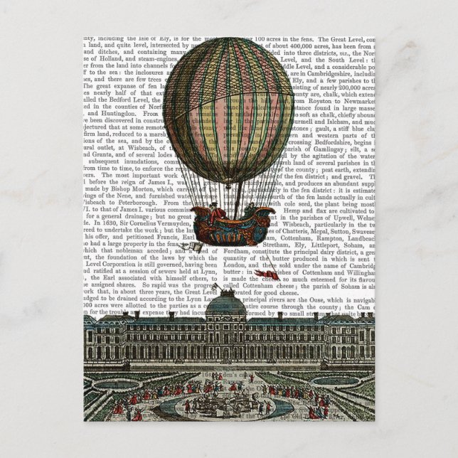 Carte Postale Aéronef au-dessus de la ville (Devant)