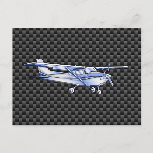 Carte Postale Aéronef Chrome Comme Cessna Black Carbon Fibres (Devant)