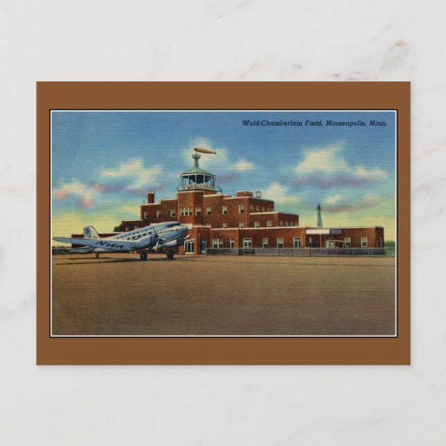 Carte Postale Aéroport vintage Wold-Chamberlain Minneapolis (Devant)