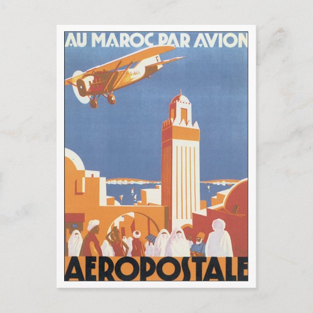 Carte Postale Aeropostale Au Maroc Par Avion (Devant)