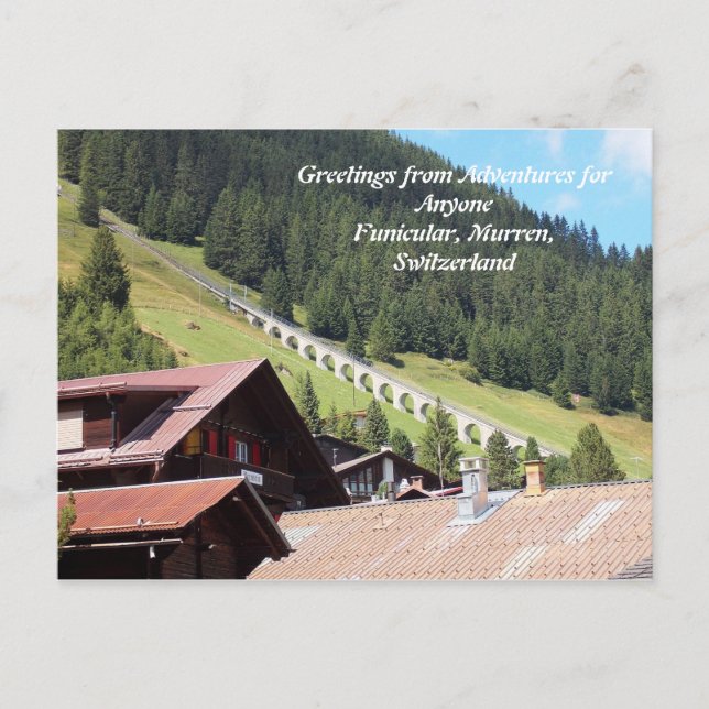 Carte postale AFA, Funiculaire de Murren Suisse (Devant)