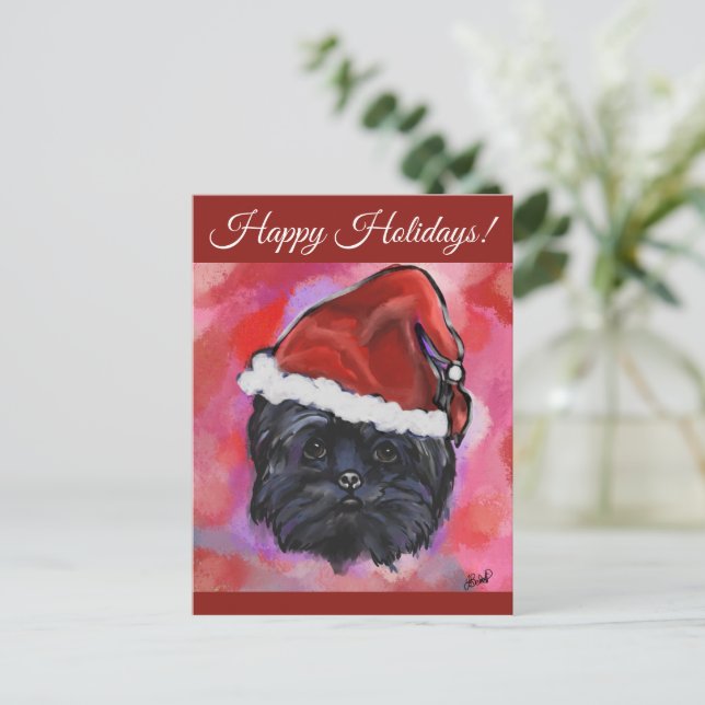 CARTE POSTALE AFFENPINSCHER  (Debout devant)
