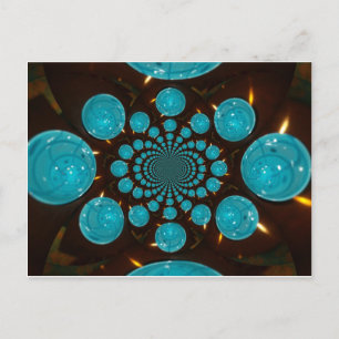 Carte Postale Affichage éclatant des lumières cyanes Kaleidoscop