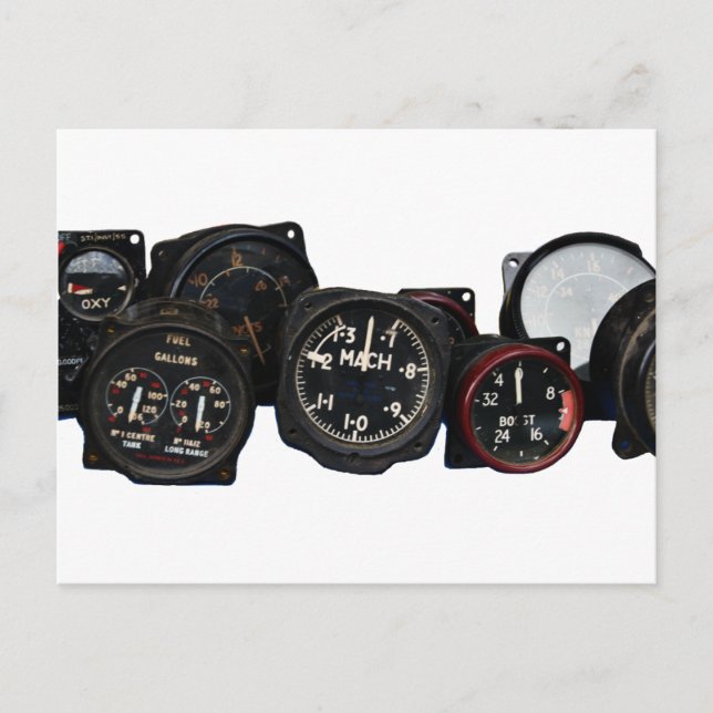 Carte Postale affichages des cadrans de vol des 2ÈME GUERRE MOND (Devant)