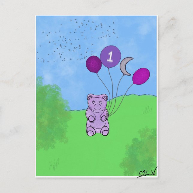 Carte Postale Affiche 1ère Nounours Guimauve (Devant)