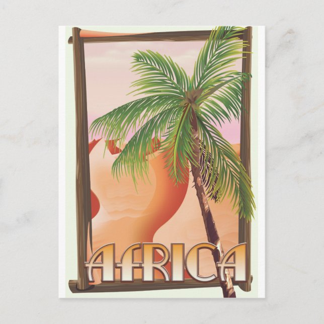 Carte Postale Affiche africaine de voyage dans le désert (Devant)