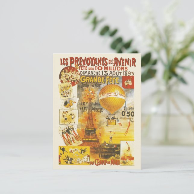Carte Postale Affiche ancienne de la Grande Fête Foire de Paris (Debout devant)