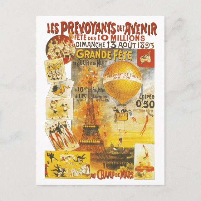 Carte Postale Affiche ancienne grande fête foire Paris (Devant)