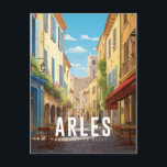 Carte Postale Affiche Arles - France - illustration<br><div class="desc">Arles est une ville située sur le Rhône,  dans la région de Provence au sud de la France. Elle est réputée pour avoir inspiré les peintures de Van Gogh,  qui a influencé l'art contemporain exposé à la Fondation Vincent Van Gogh.</div>