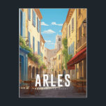Carte Postale Affiche Arles - France - illustration<br><div class="desc">Arles est une ville située sur le Rhône,  dans la région de Provence au sud de la France. Elle est réputée pour avoir inspiré les peintures de Van Gogh,  qui a influencé l'art contemporain exposé à la Fondation Vincent Van Gogh.</div>