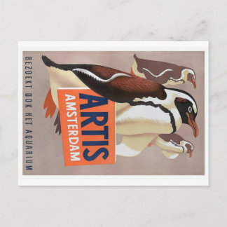 Carte Postale Affiche Artis Zoo Amsterdam Penguins 1947