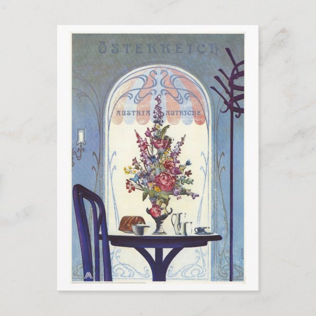 Carte Postale Affiche Autriche Cafe Travel (Devant)