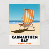 Affiche balnéaire de Carmarthen Bay Kidwelly Wales