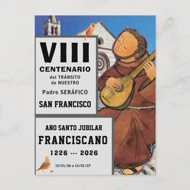 Carte Postale Affiche brillante de Saint François d'Assise (Devant)