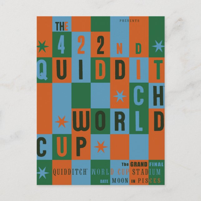 Carte Postale Affiche damier Coupe du Monde de QUIDDITCH™ (Devant)