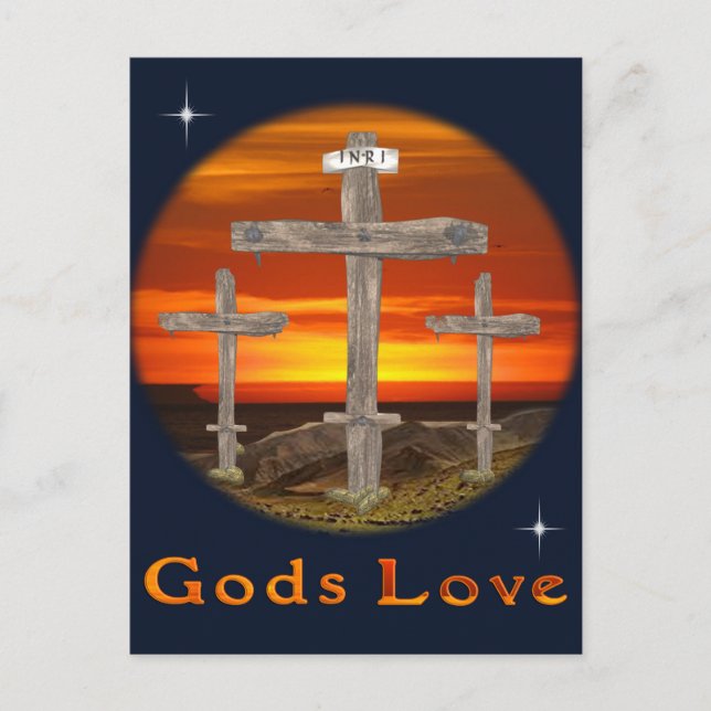 Carte Postale Affiche d'art chrétien du Calvaire (Devant)