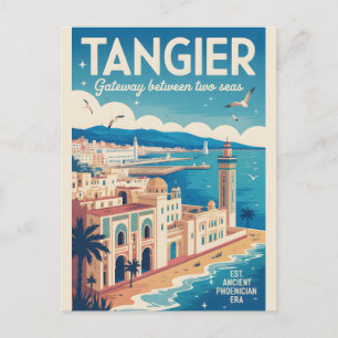 Carte Postale Affiche d'art rétro de voyage à Tanger Maroc