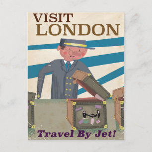 Carte Postale Affiche d'art vintage de voyage à Londres