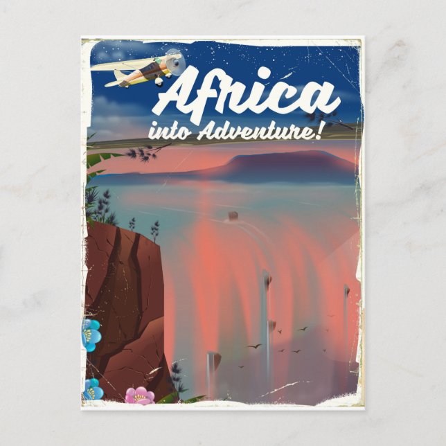 Carte Postale Affiche d'aventure de cascade africaine (Devant)