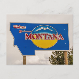 Carte Postale Affiche de bienvenue du Montana - frontière du Mon