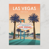 Affiche de bienvenue Las Vegas à Sunset Vintage vo