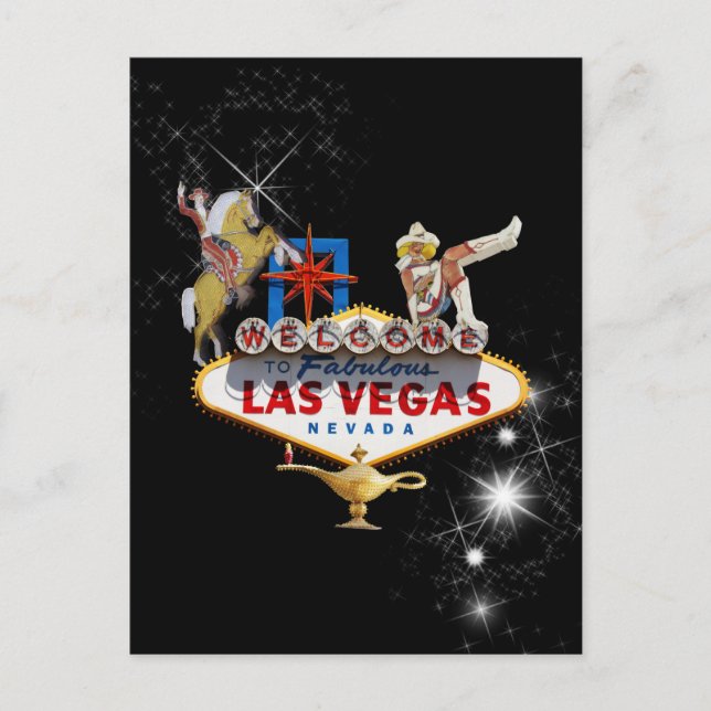 Carte Postale Affiche de bienvenue Las Vegas Sur Arrière - plan  (Devant)