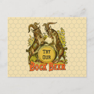 Carte Postale Affiche de bière Bock vintage : Antique Goat Saloo
