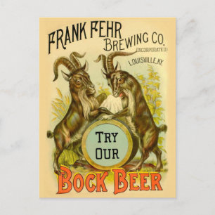 Carte Postale Affiche de bière Bock vintage : Antique Goat Saloo