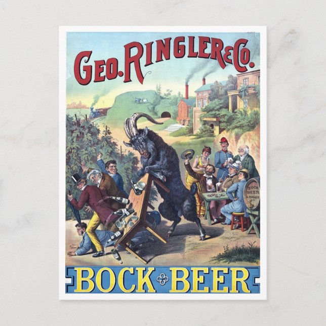 Carte Postale Affiche de bière vintage (Devant)