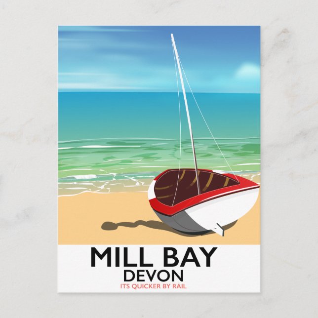 Carte Postale Affiche de chemin de fer Mill Bay Devon (Devant)