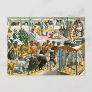 Carte Postale Affiche De Cirque Des Personnes De Différentes Nat