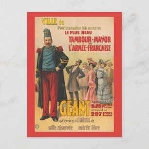 Carte Postale Affiche de cirque d'une foule admirant un soldat f