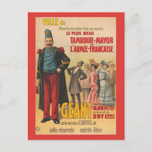 Carte Postale Affiche de cirque d'une foule admirant un soldat f (Devant)