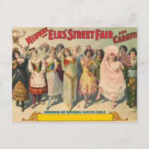 Carte Postale Affiche De Cirque Montrant Des Femmes En Costume N