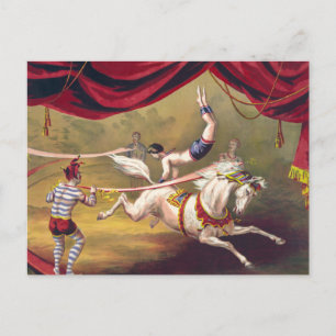 Carte Postale Affiche de cirque montrant l'acrobate se produisan