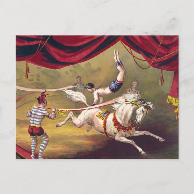 Carte Postale Affiche de cirque montrant l'acrobate se produisan (Devant)
