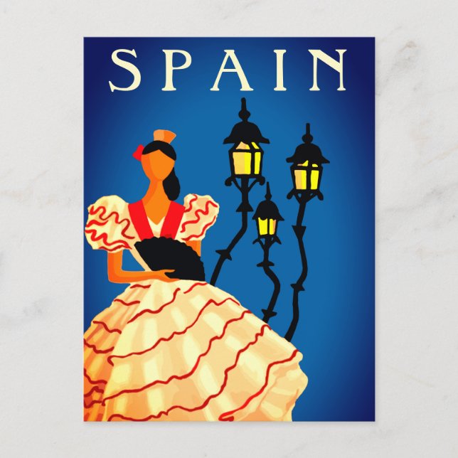 Carte Postale Affiche de danseuse flamenco d'Espagne (Devant)