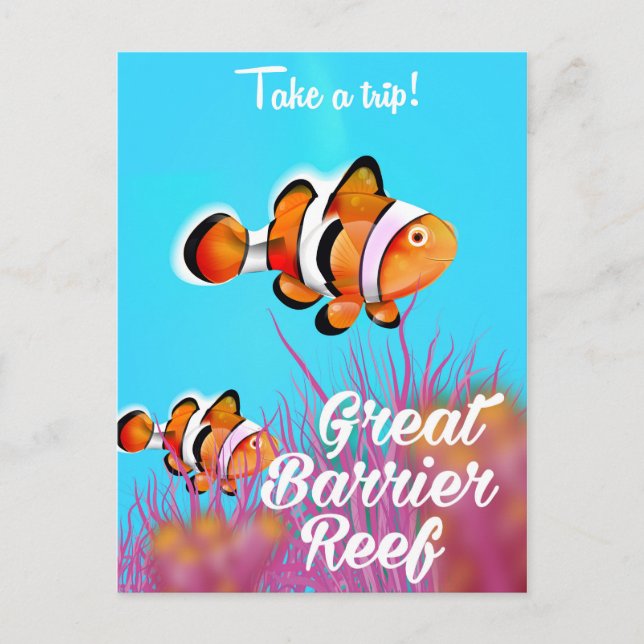 Carte Postale Affiche de dessin animé de poisson clown de la Gra (Devant)