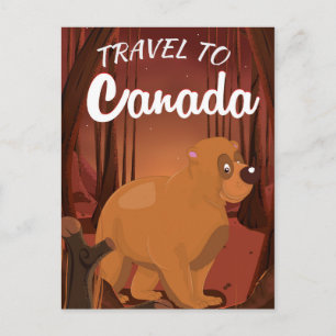 Carte Postale Affiche de dessin de Voyage au Canada