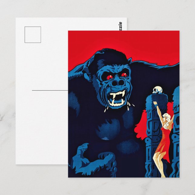 Carte Postale Affiche de film du roi Kong, singe géant monstre e (Devant / Derrière)