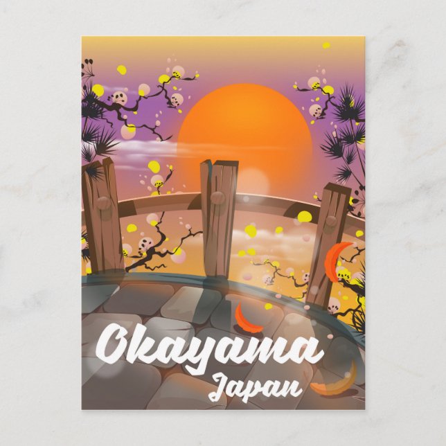 Carte Postale Affiche de fleurs japonaises d'Okayama. (Devant)
